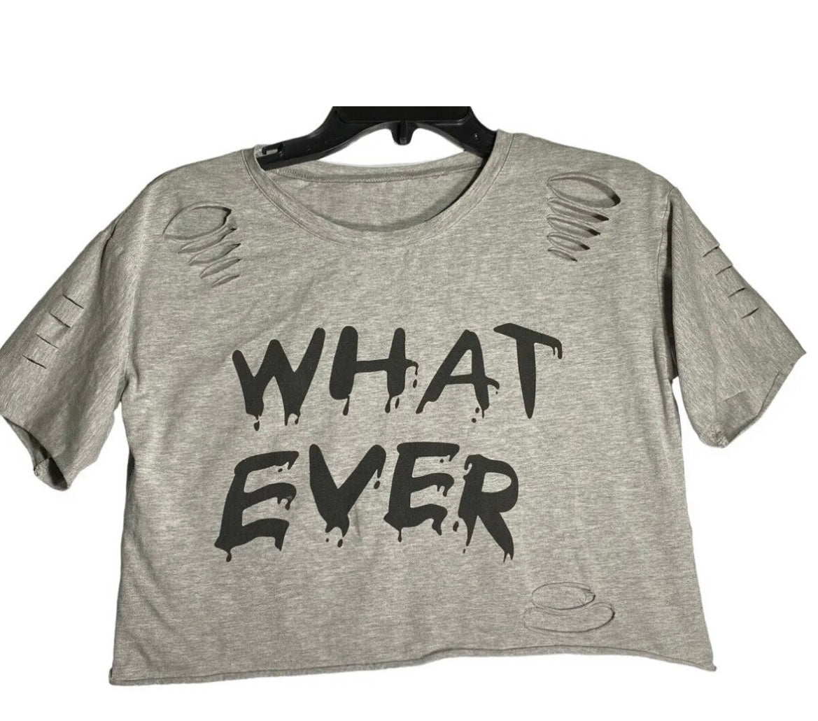 “Whatever” Printed Cropped Tee